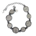 Blinged Discs Charm Bracelet With Clasp