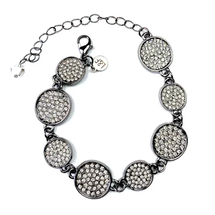 Blinged Discs Charm Bracelet With Clasp