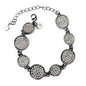 Blinged Discs Charm Bracelet With Clasp