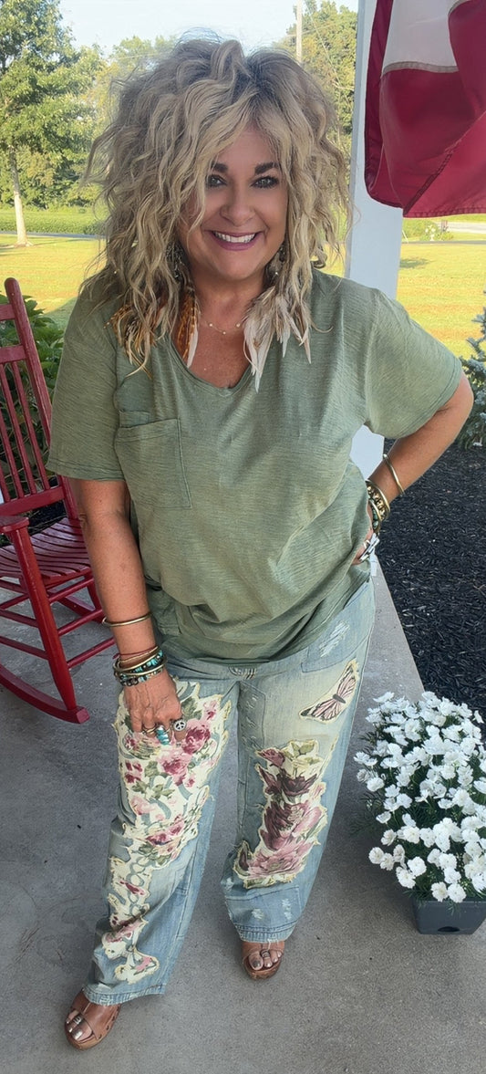 Peace and Love Jeans - Floral Garden Jeans