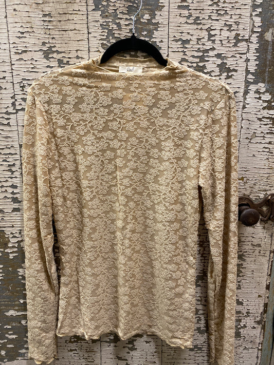 Lace Burnout Fitted Top