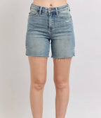 Judy Blue - Vintage Wash Side Slit Shorts