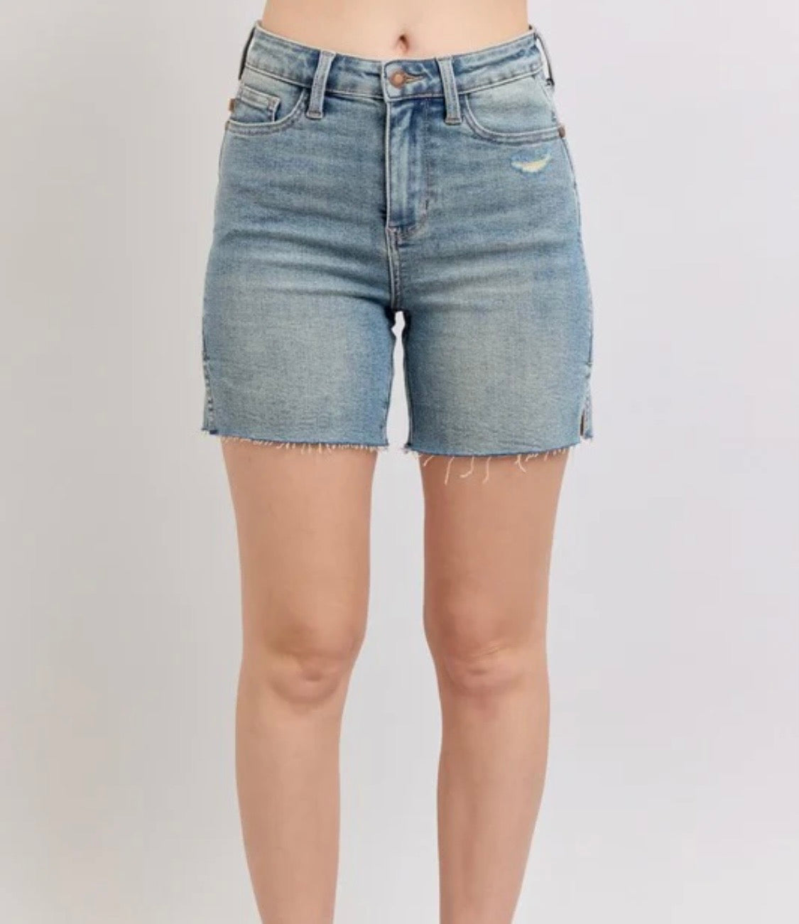 Judy Blue - Vintage Wash Side Slit Shorts