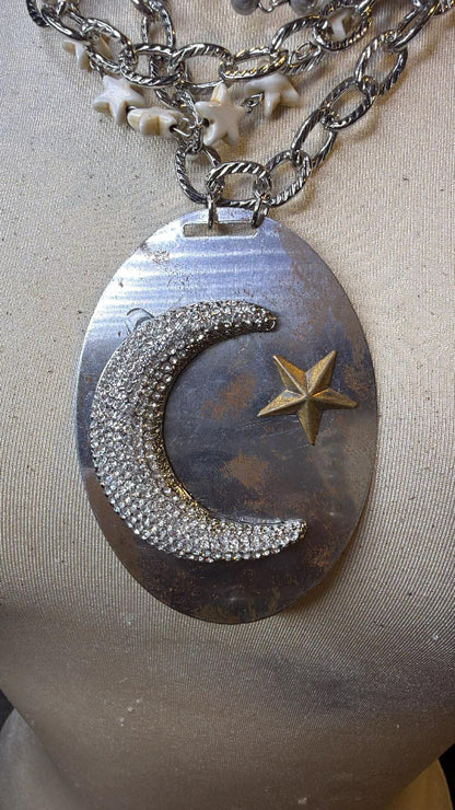 Multi Strand Moon and Start Necklace FINAL SALE