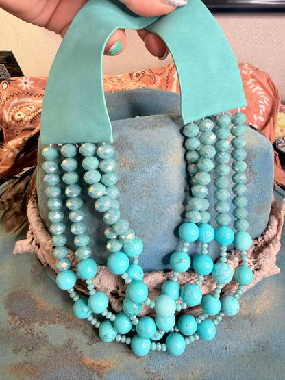 Layered Faux Leather Necklace  FINAL SALE