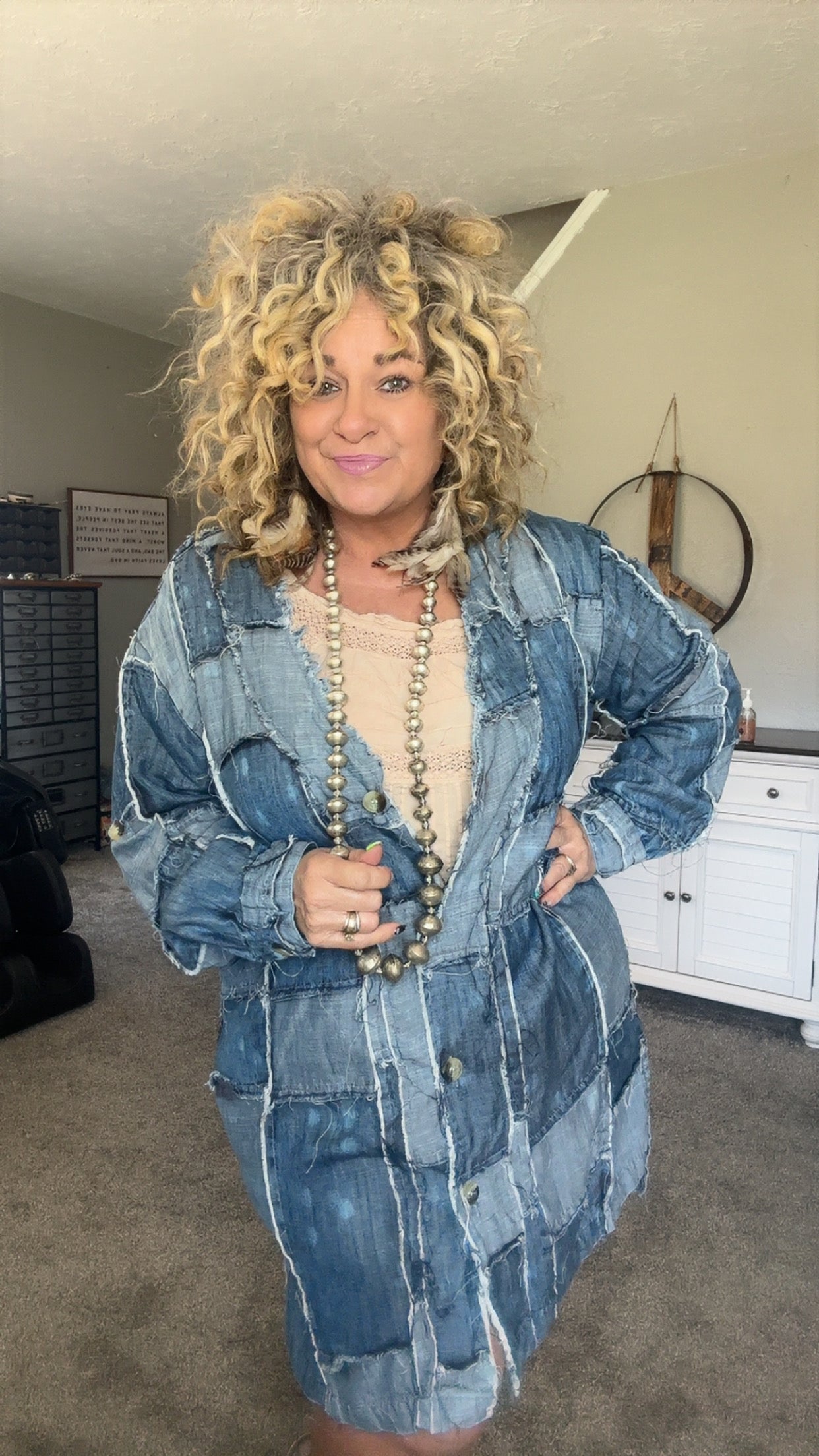 Patchwork Skies Jacket denim squares