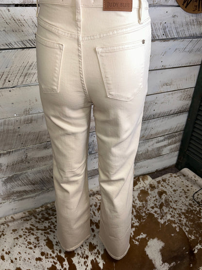 Cream Crochet Patch Jeans