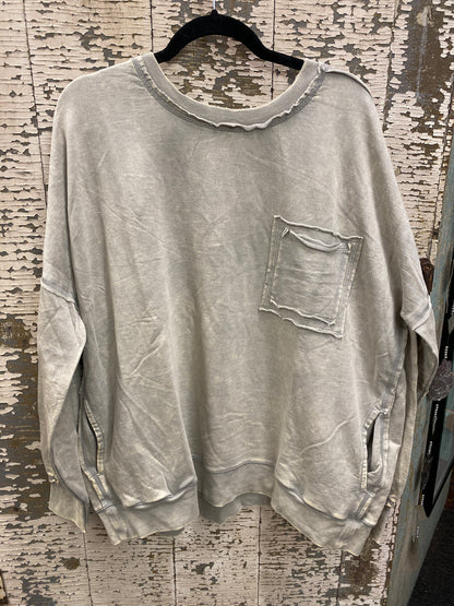 Mineral Washed Crewneck Sweatshirt - Plus Size