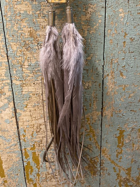 Gunsmoke Feather Earrings FINAL SALE