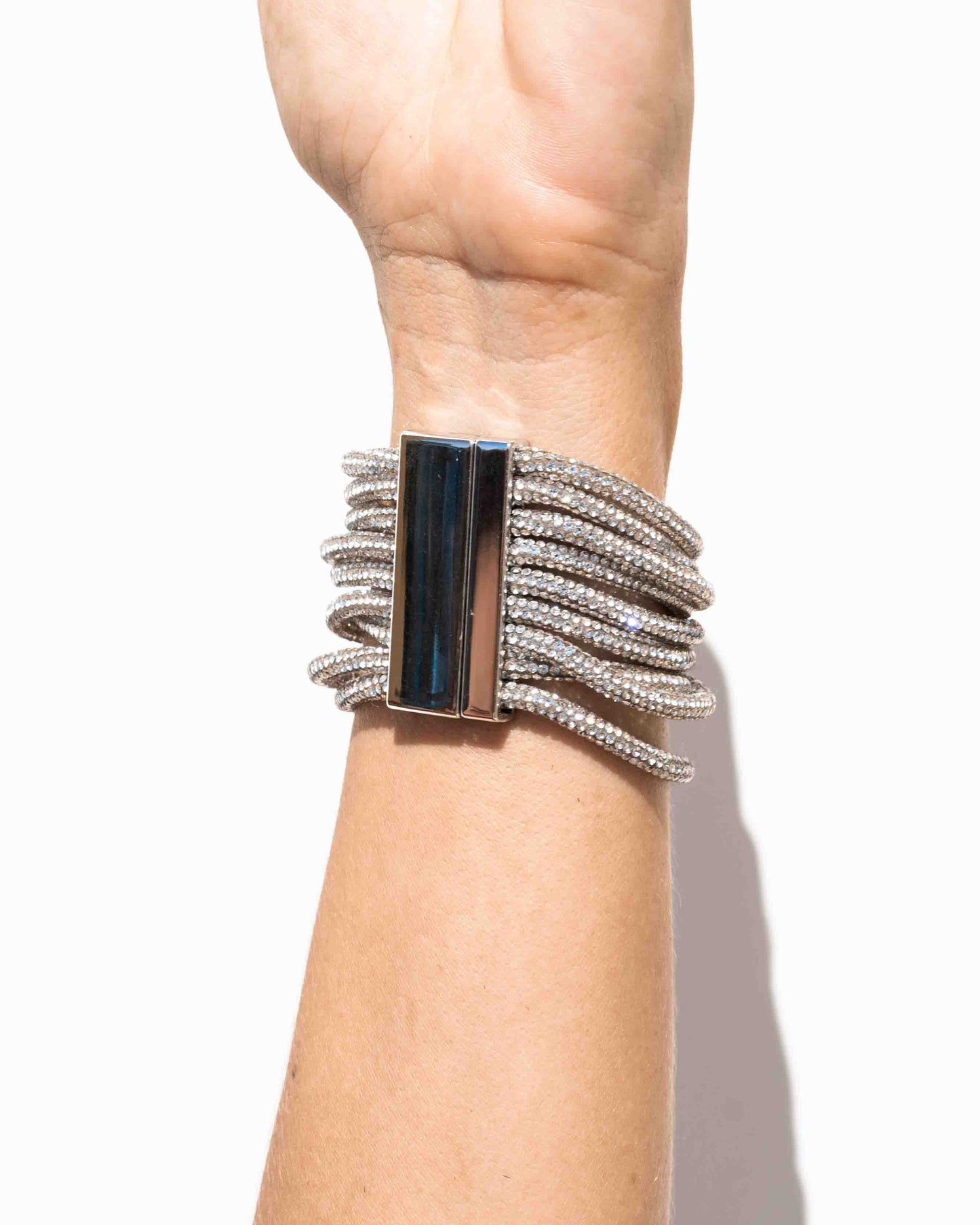 Multi Strand Cuff Bracelet - Crystal