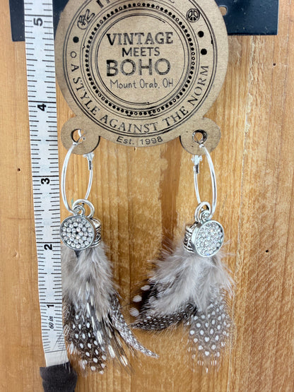 Gypsy Feather Sparkle Earrings FINAL SALE
