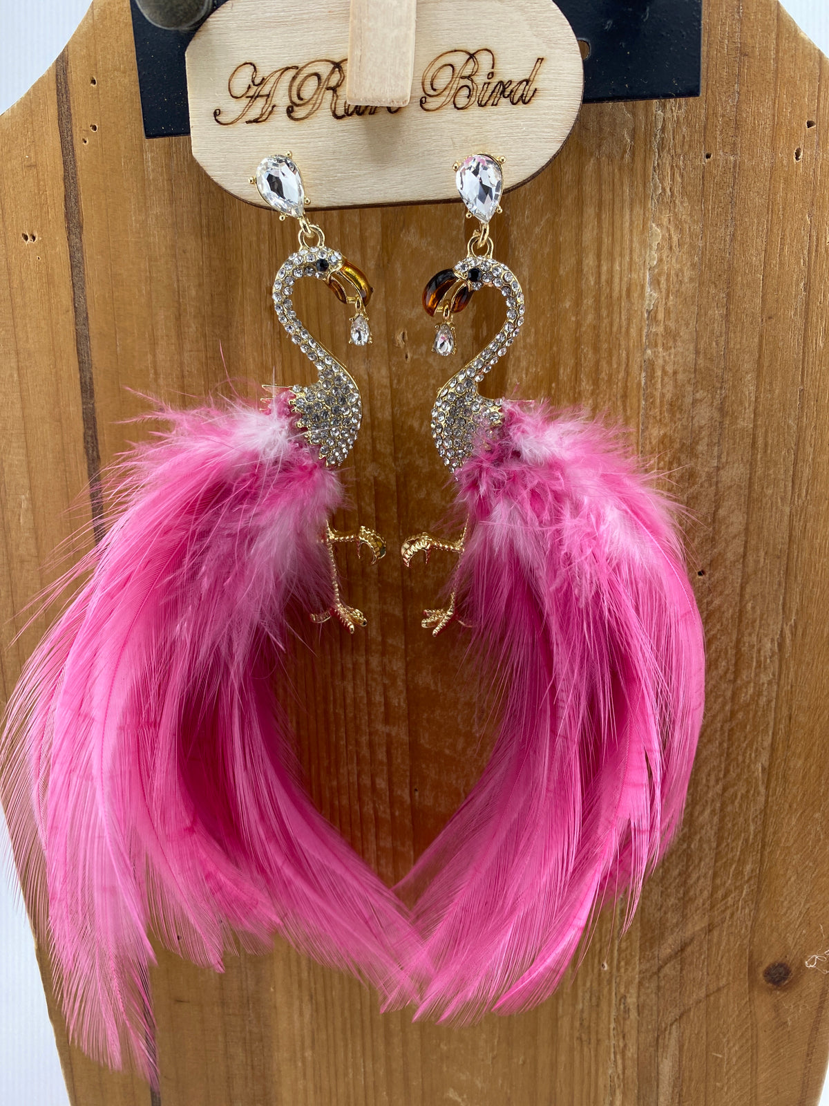 Flamingo Feather  Earrings FINAL SALE