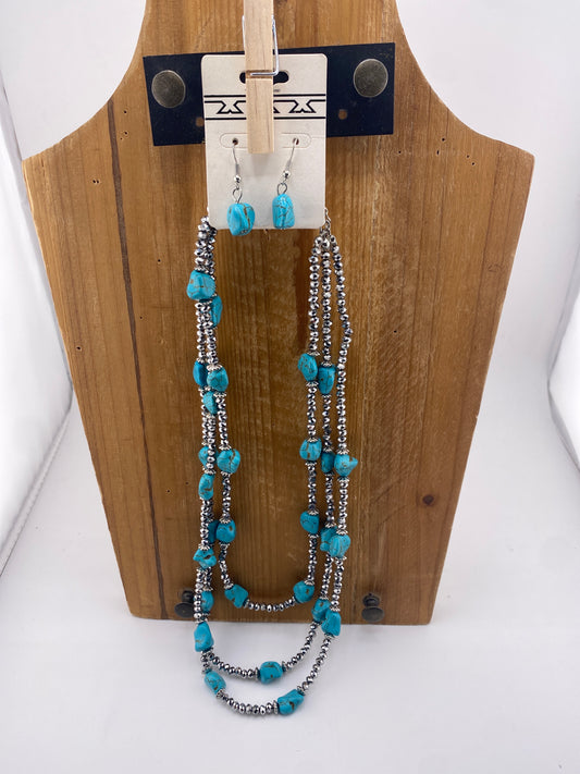 Bling and Turquoise Strand Set FINAL SALE
