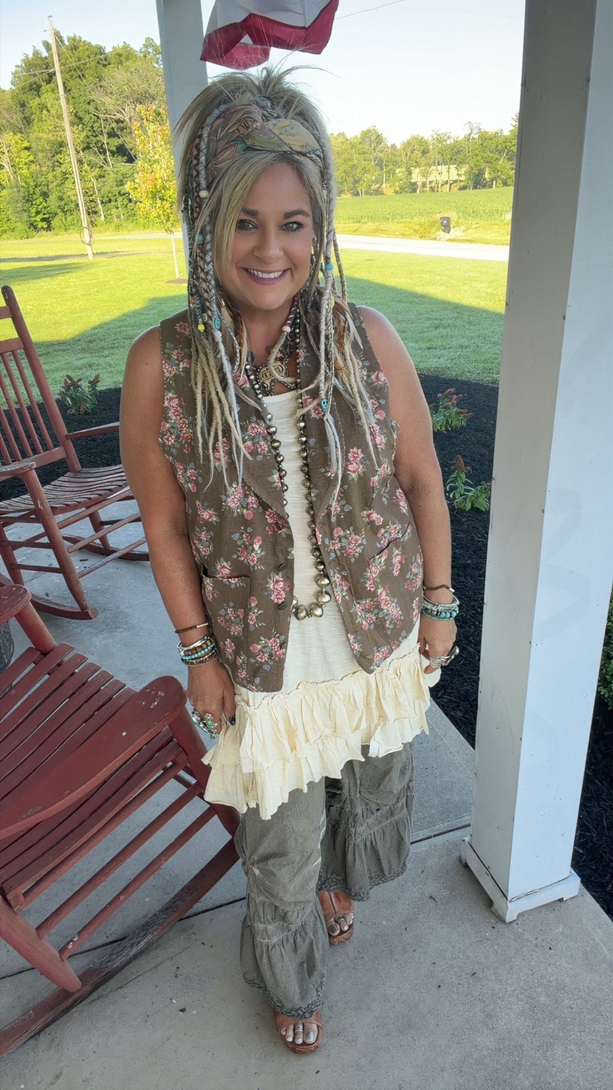 Spellbound Vest - Chocolate Floral