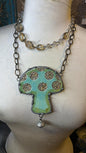 Large Ceramic Mushroom Necklace FINAL SALE