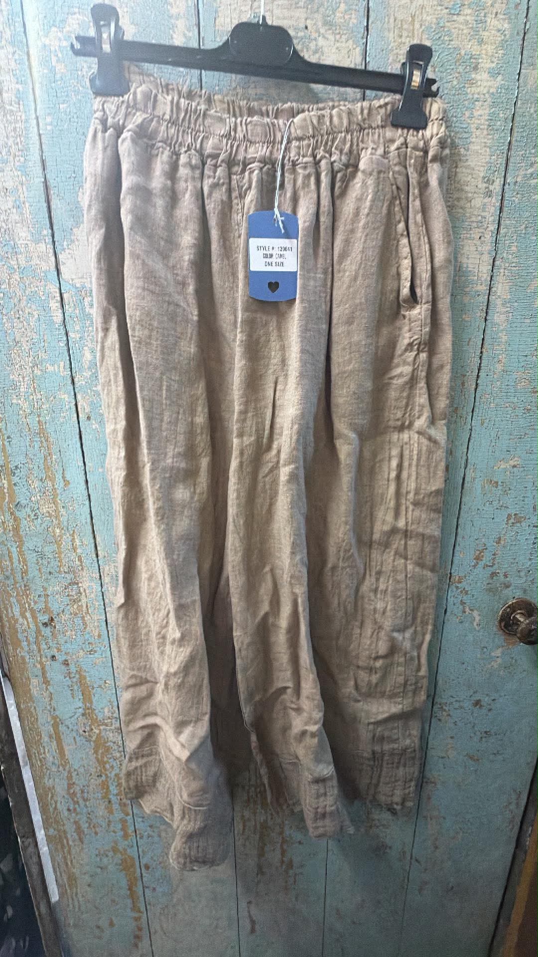 Camel Linen Pants