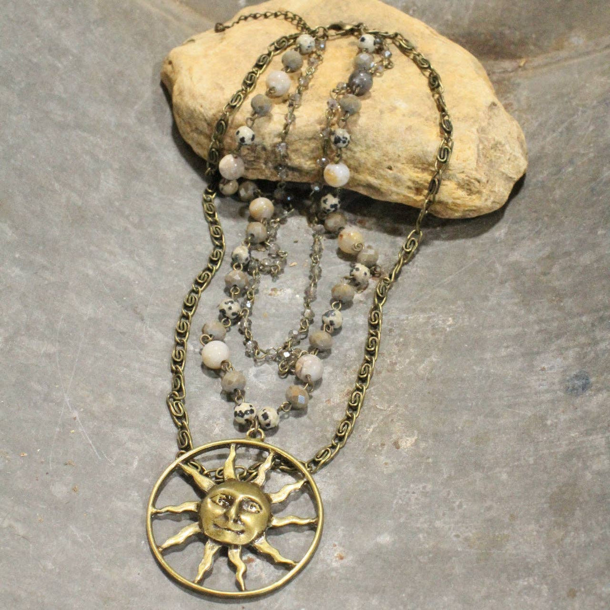 Sun Burst Layered Necklace FINAL SALE