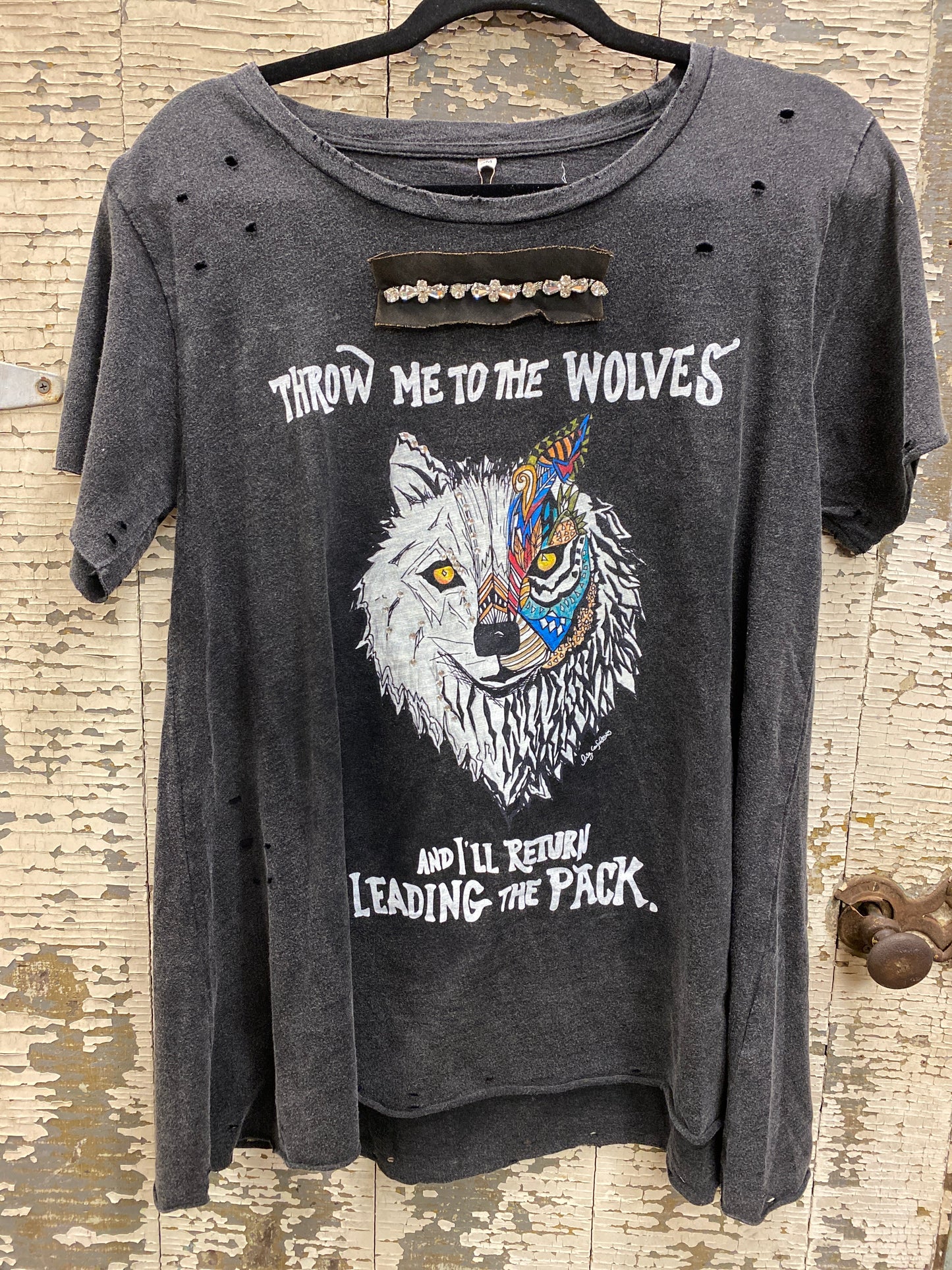 Rhinestone Top-Throw Me To The Wolves