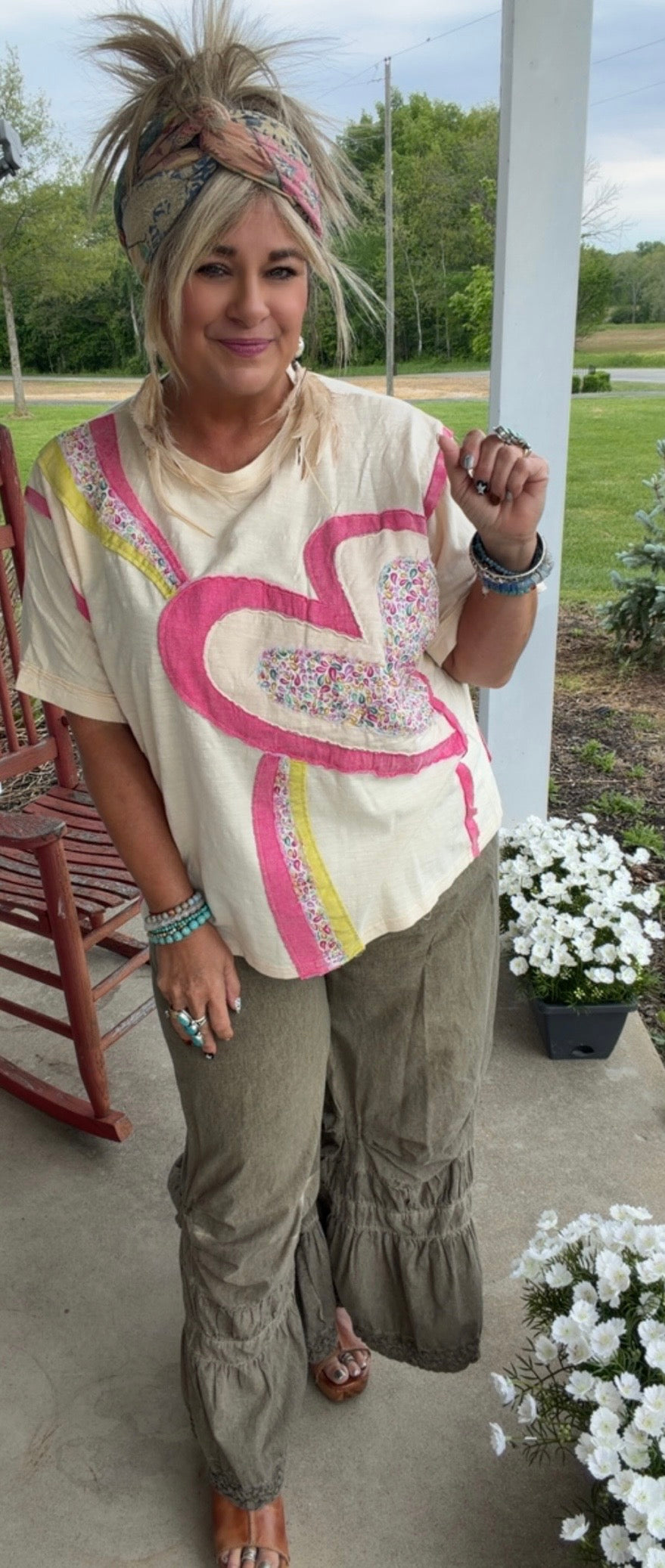 HEART POP PATCHWORK TEE