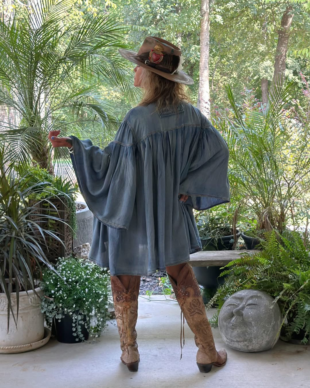 Pleated Together Tunic -Chambray