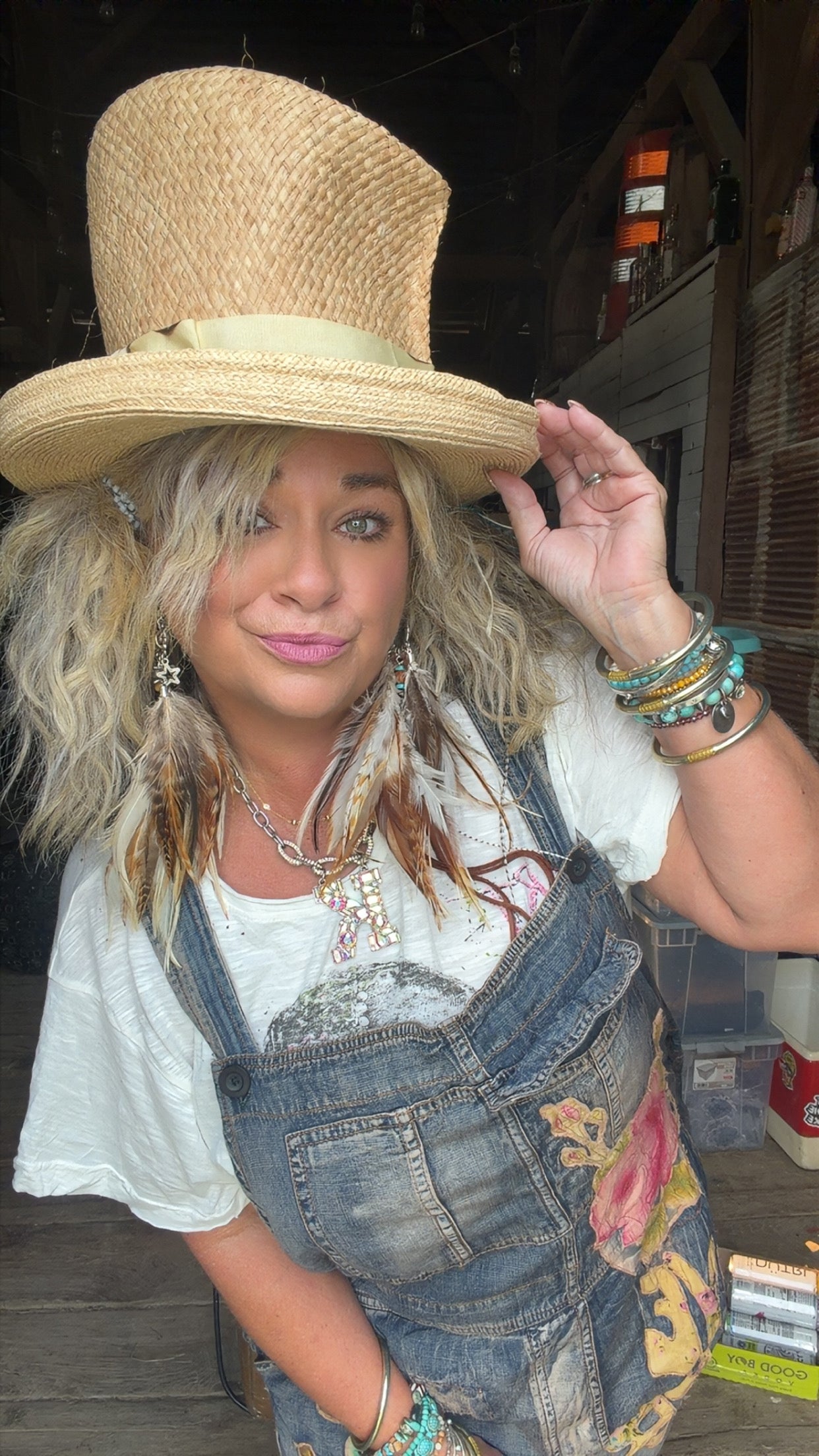 Mixed Media Madhatter - Straw Top