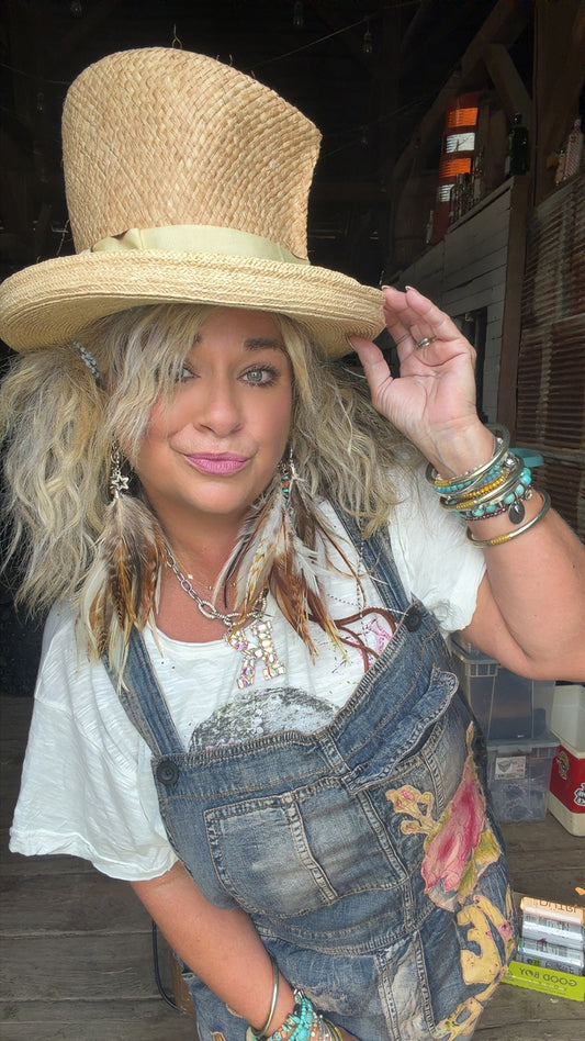 Mixed Media Madhatter - Straw Top