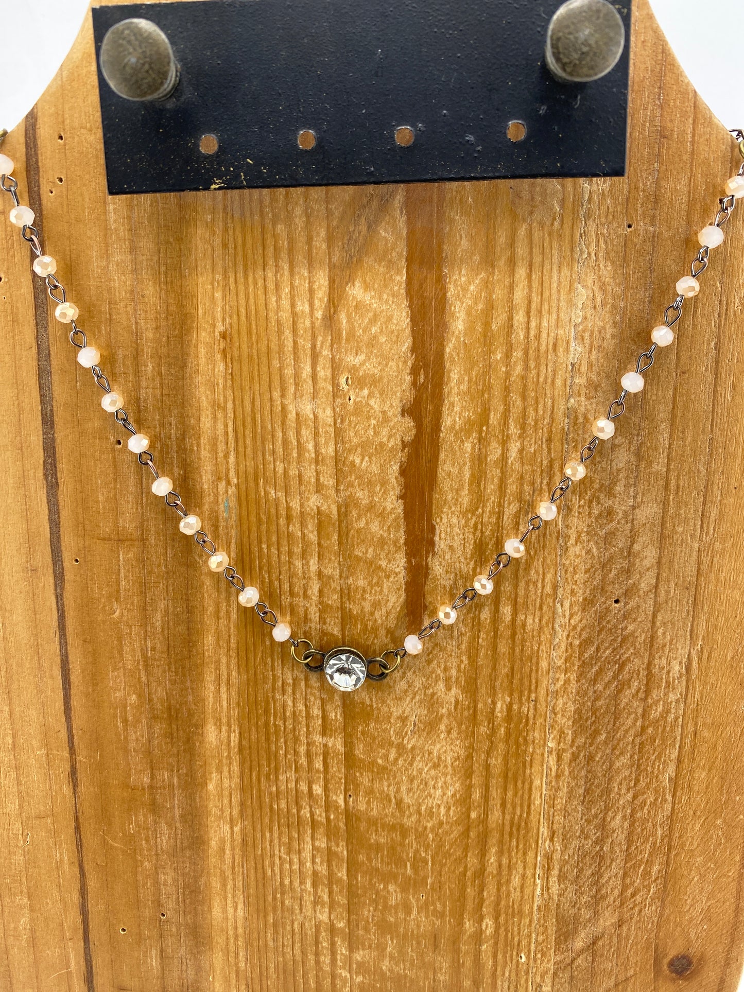 Rosary & Crystal Center Pendant Necklace FINAL SALE