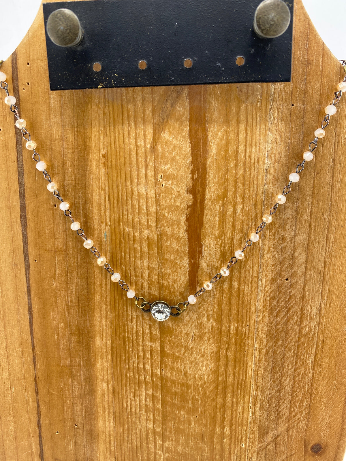 Rosary & Crystal Center Pendant Necklace FINAL SALE