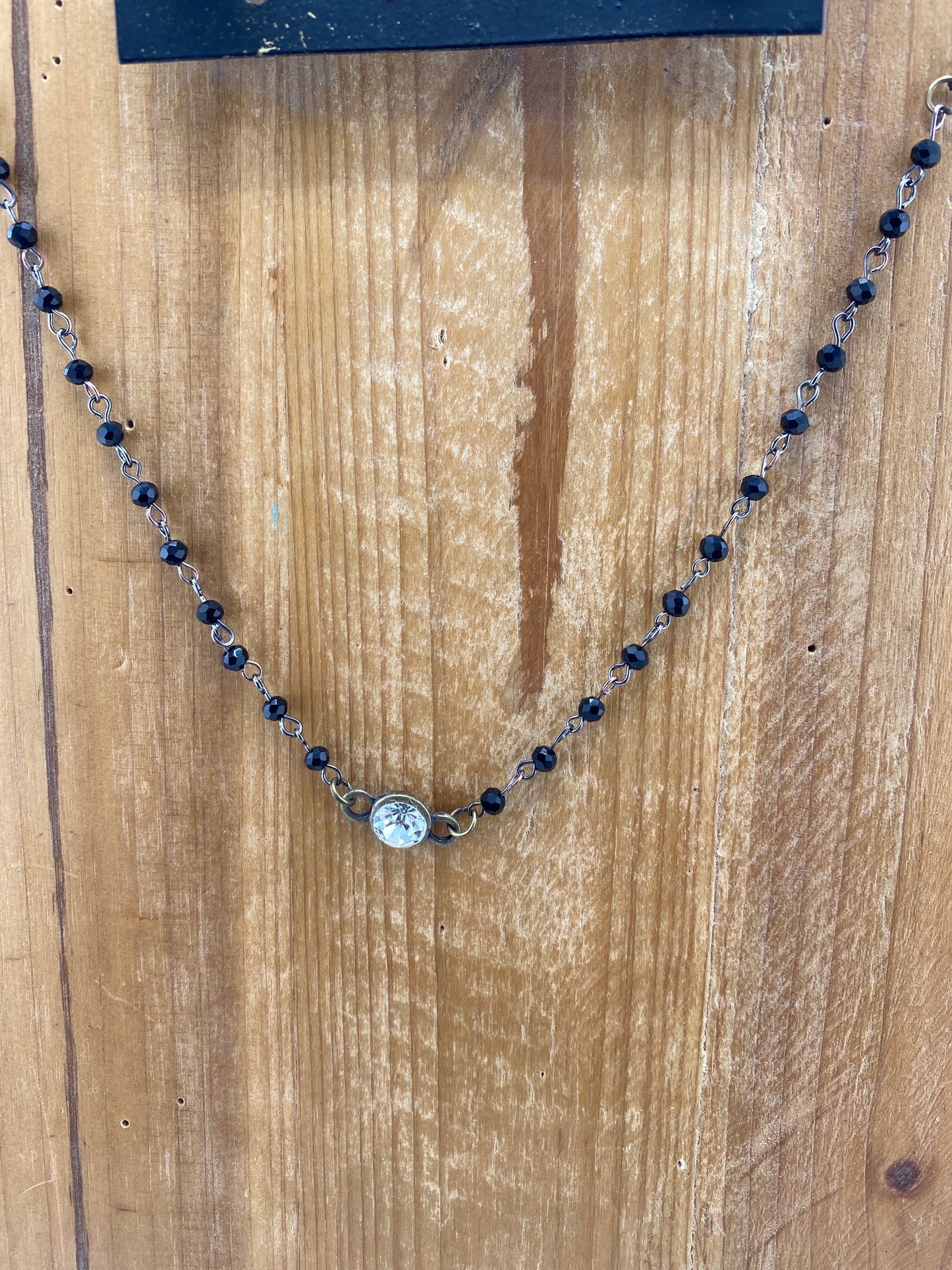 Rosary & Crystal Center Pendant Necklace FINAL SALE