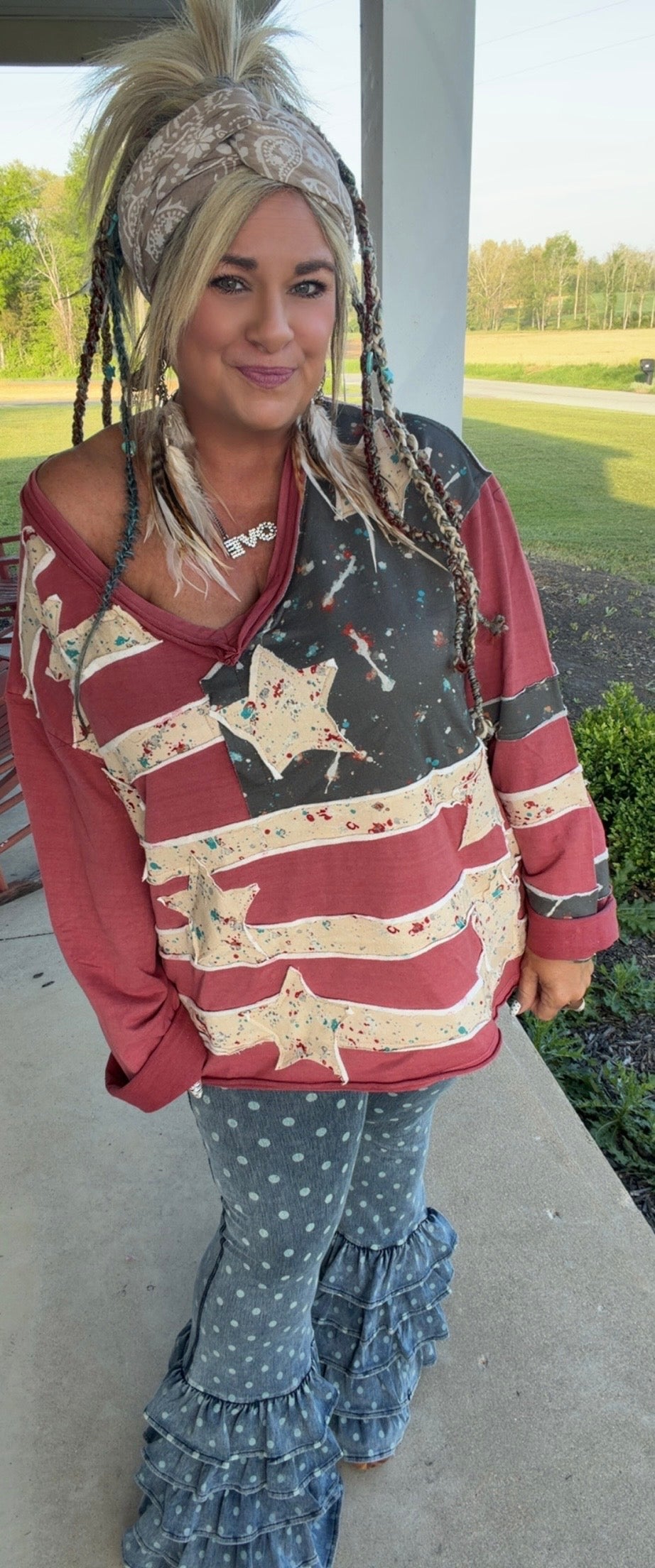 Stars And Sweethearts V-neck Top