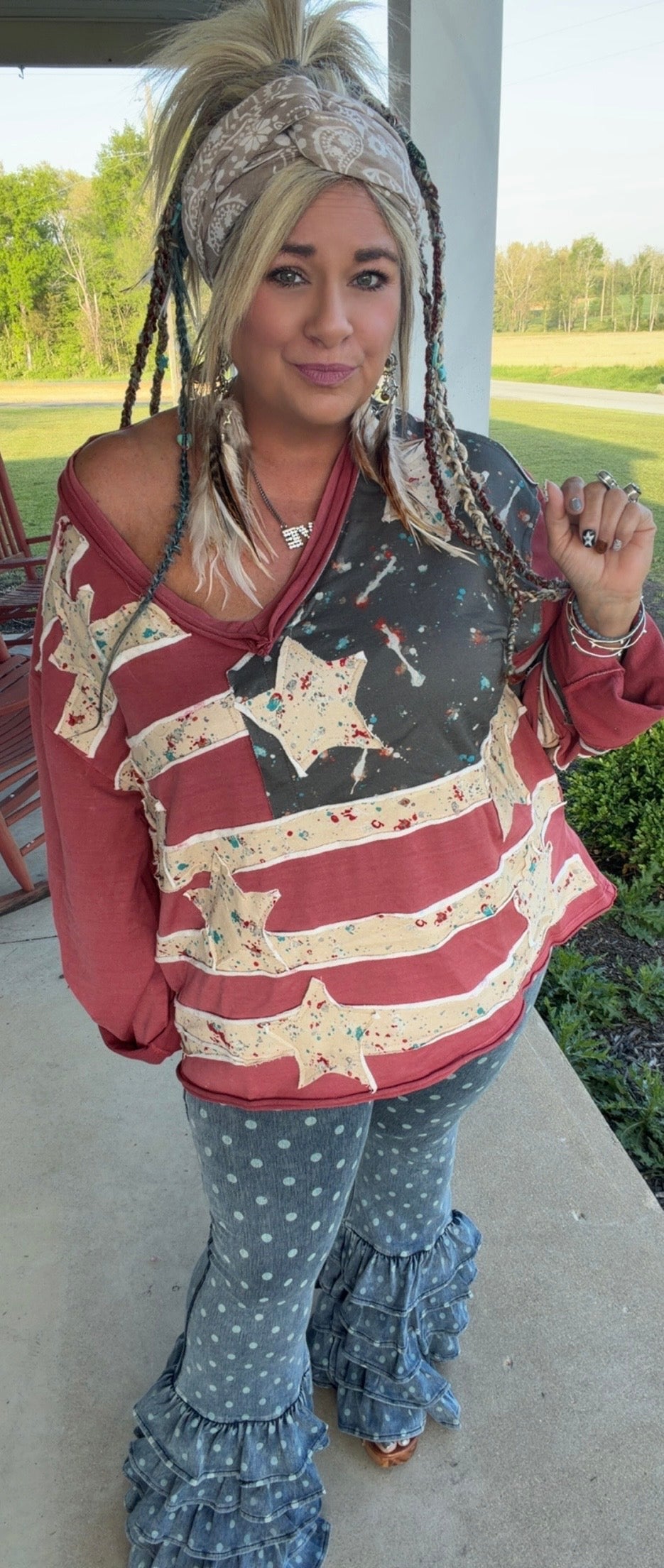 Stars And Sweethearts V-neck Top
