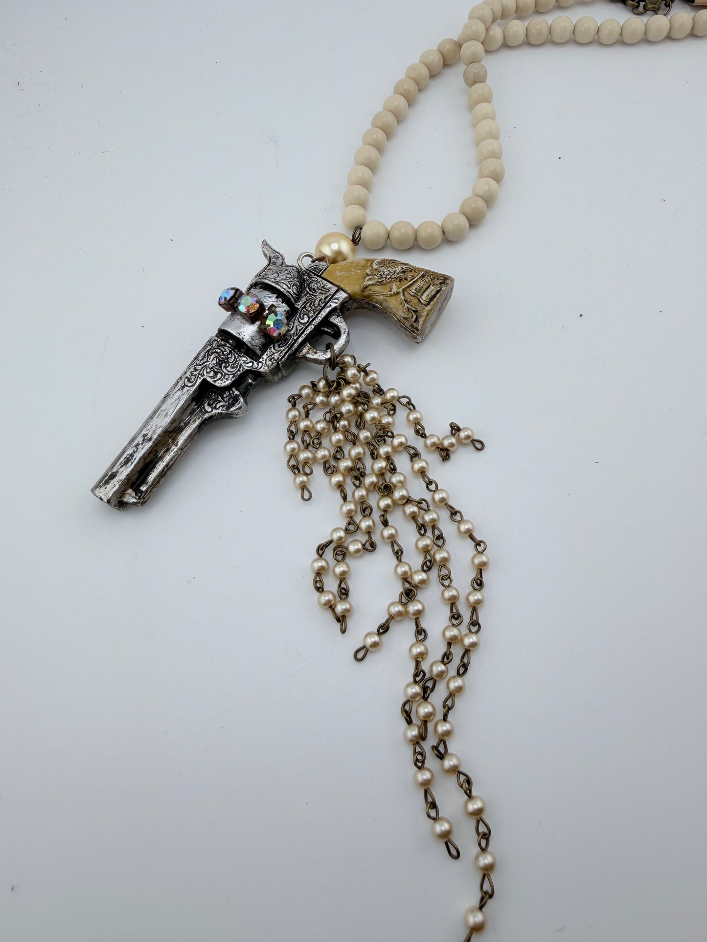 Pearls and Pistols Necklace FINAL SALE