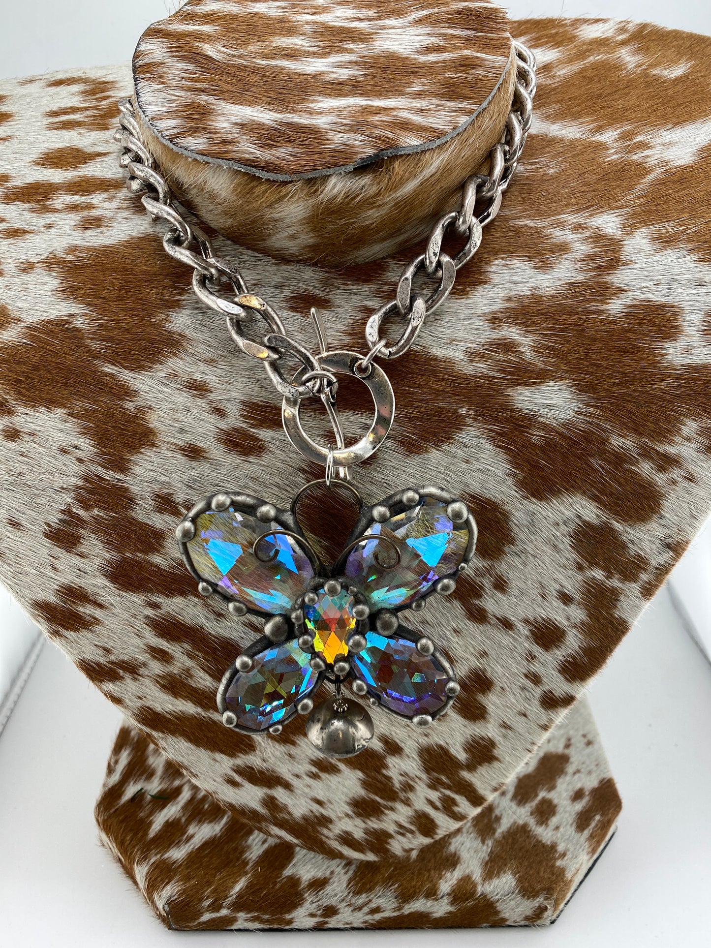 Chunky Crystal Butterfly Necklace FINALSALE