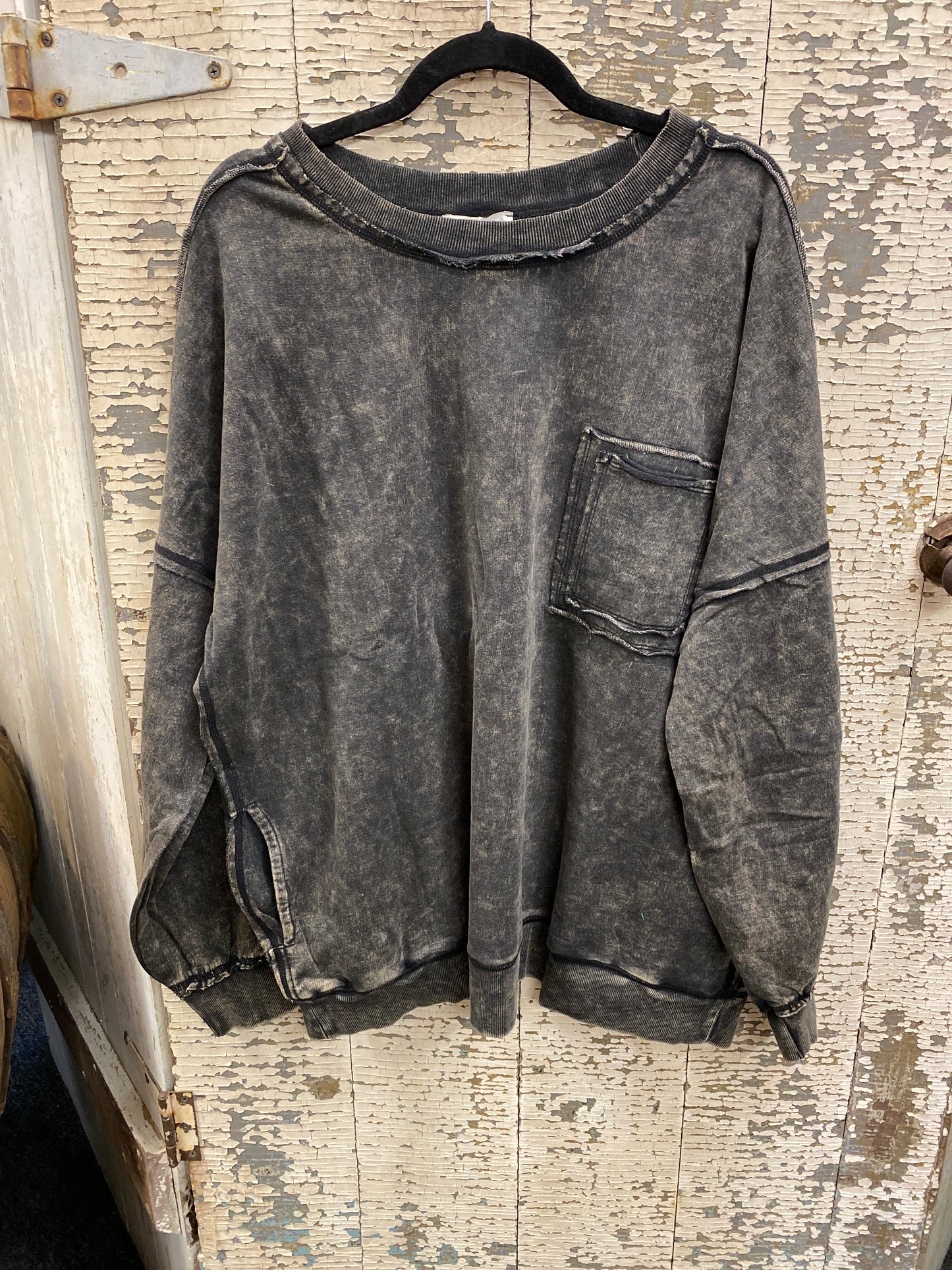 Mineral Washed Crewneck Sweatshirt - Plus Size