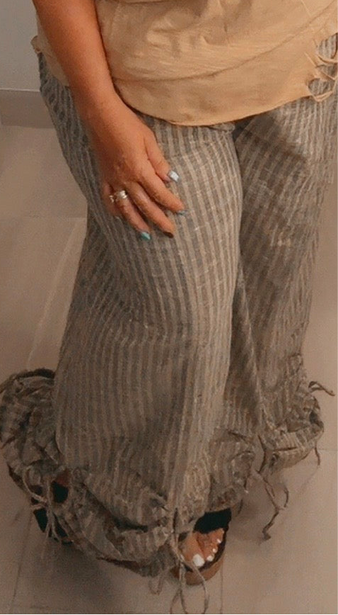 Striped Peek a Boo Pants