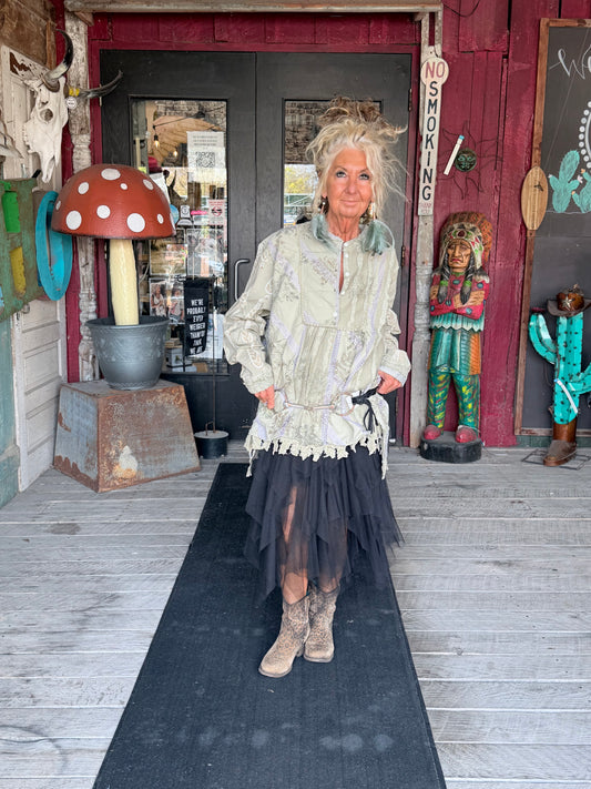 Dreamy Tiered Tulle Midi Skirt with Floaty Hem