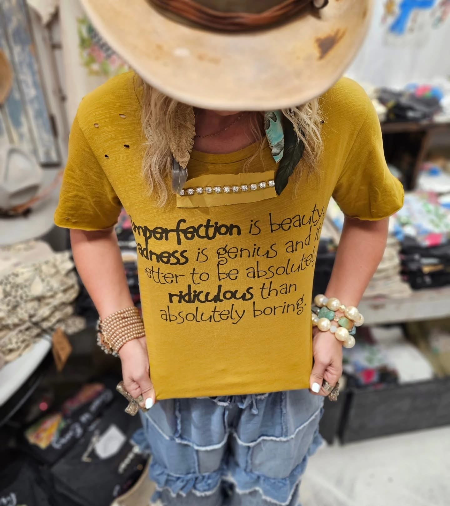 Rhinestone Tee - Imperfection is Beauty