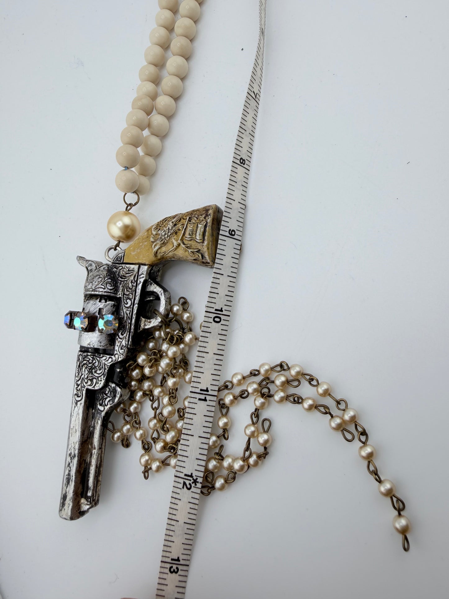 Pearls and Pistols Necklace FINAL SALE