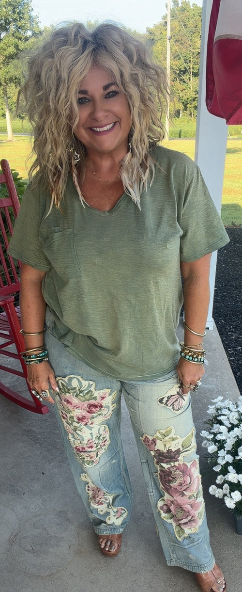Peace and Love Jeans - Floral Garden Jeans