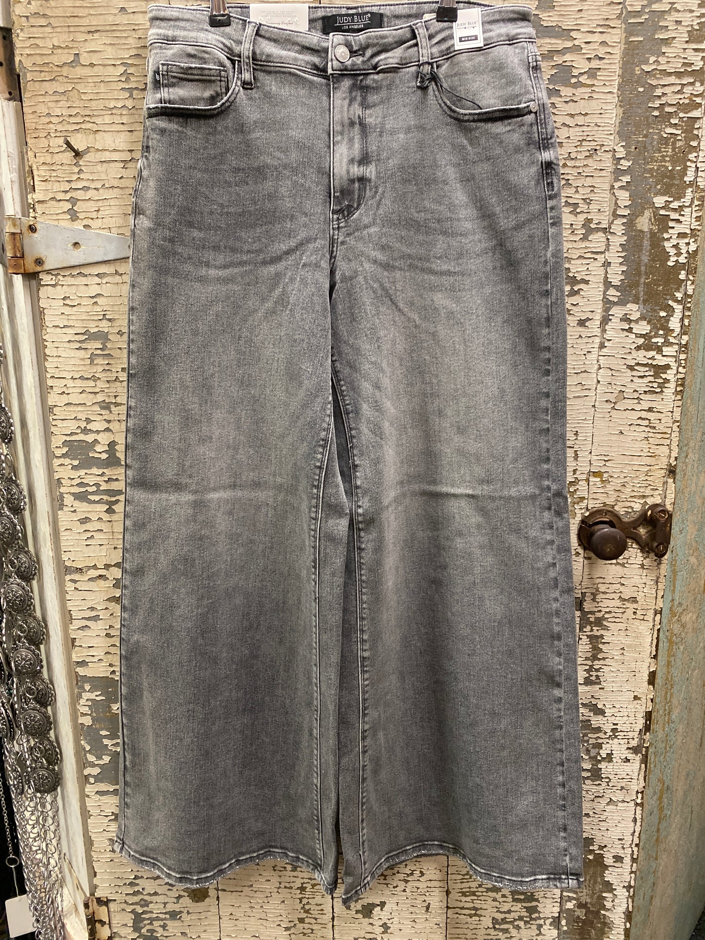 Judy Blue - Mid Rise Palazzo Split Back Yoke Jeans