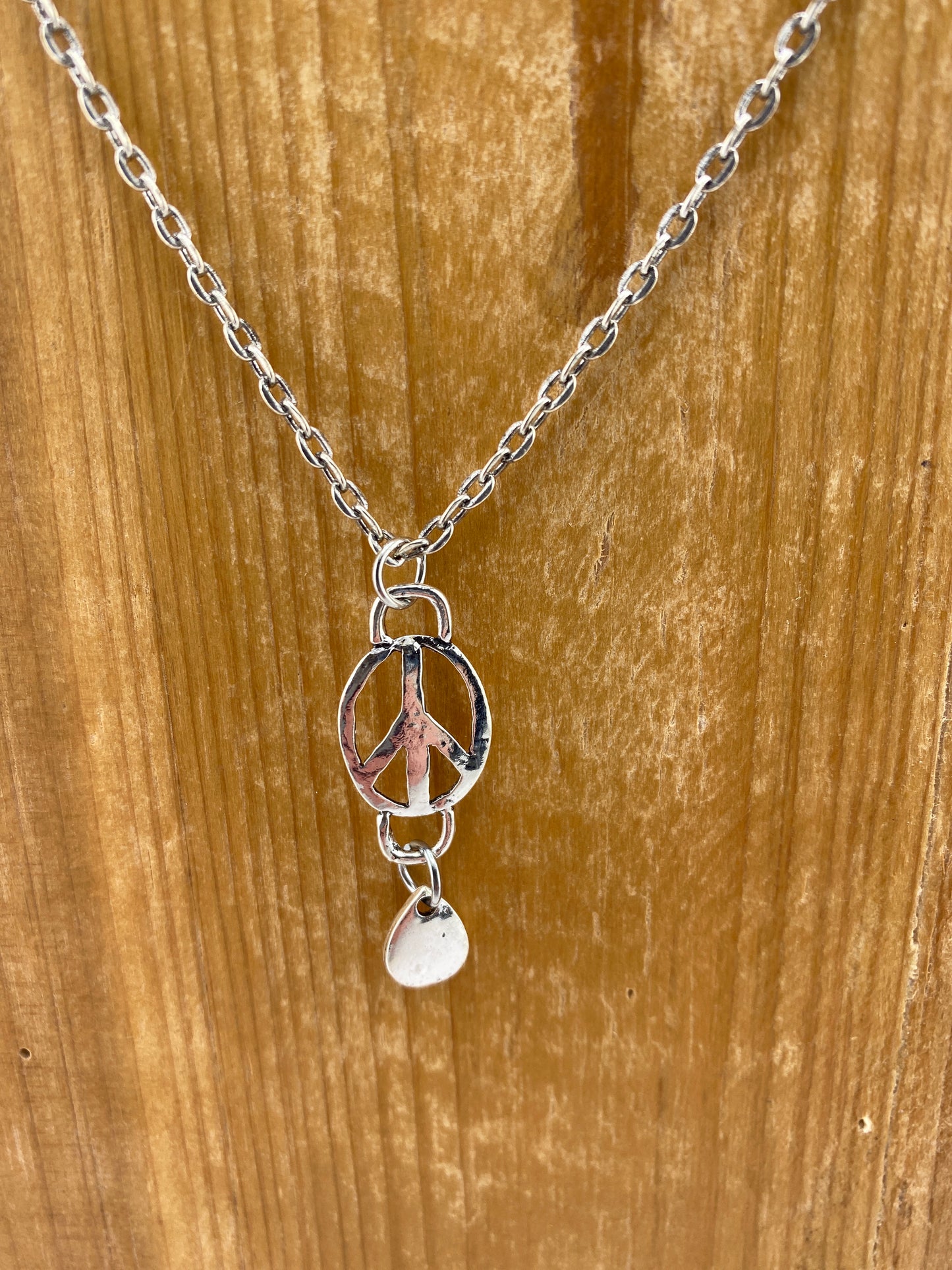 Peace Tear Drop Necklace FINAL SALE