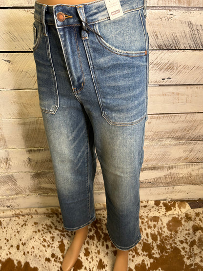 Utility Wide Crop Jeans