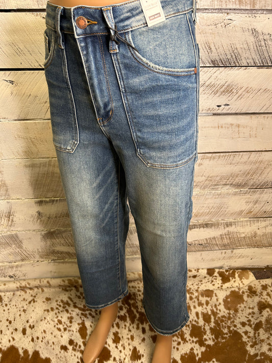 Utility Wide Crop Jeans