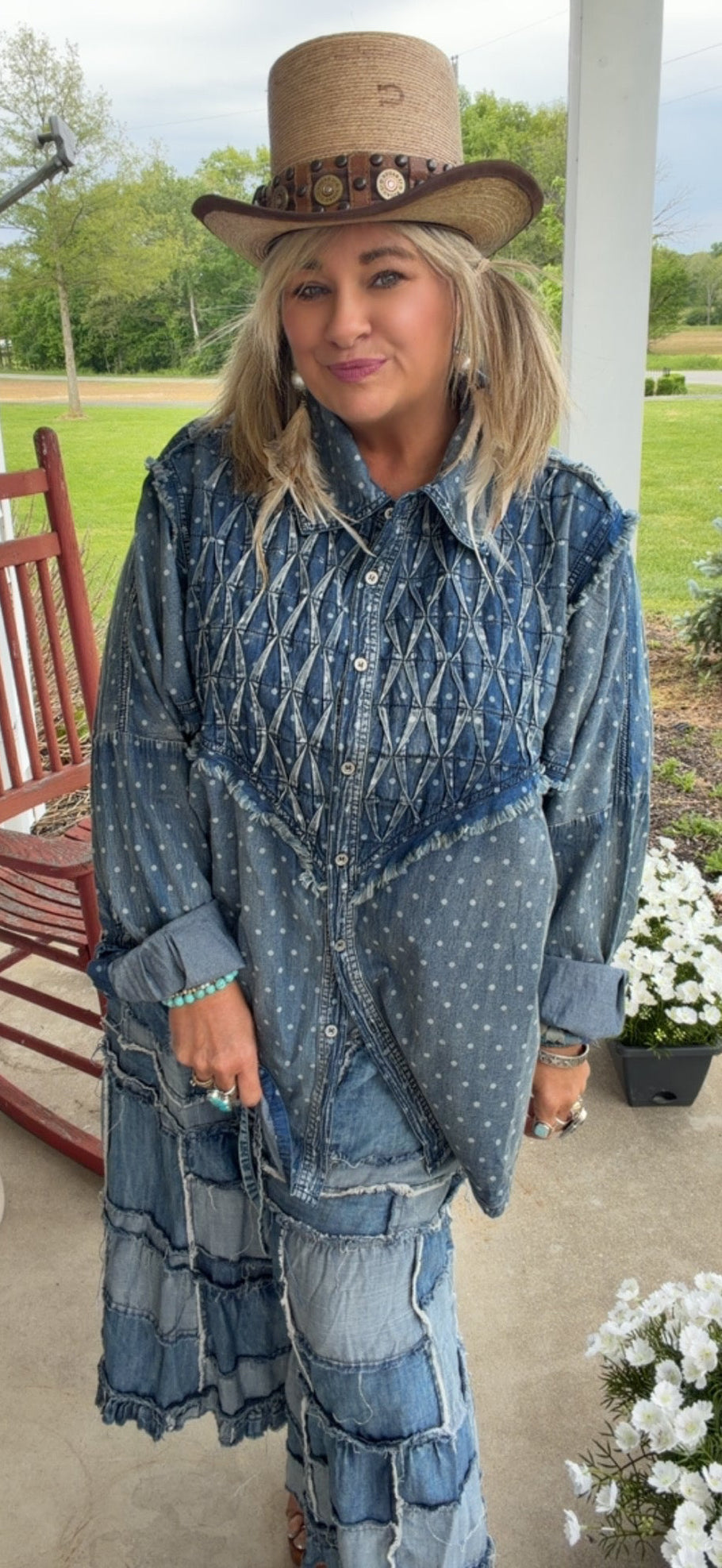 Denim Polka Dot Shirt