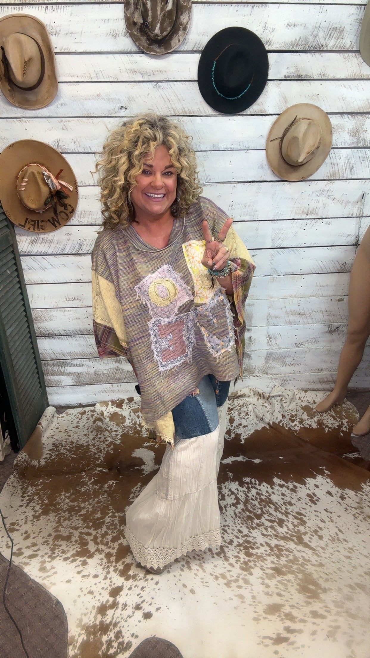 Boho chic Tiered Patch Inserted Denim &Knit Pants