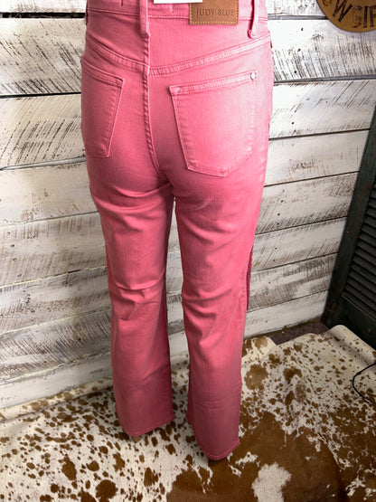 Pink Crochet Wide Leg Jean