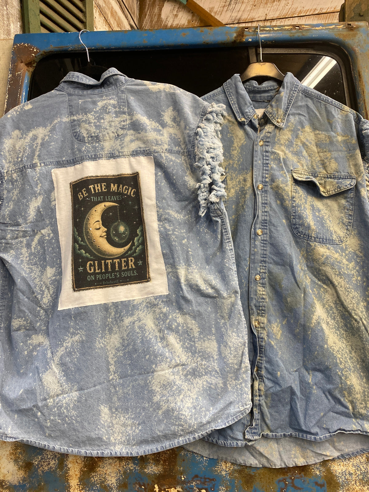 Sleeveless Denim Button Up- Guided by the Moon
