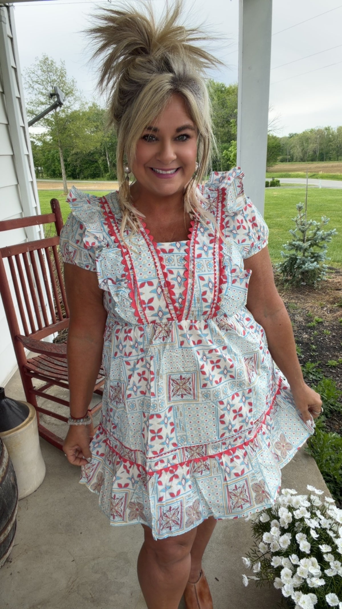 CANYON RUFFLE MINI DRESSFINAL SALE