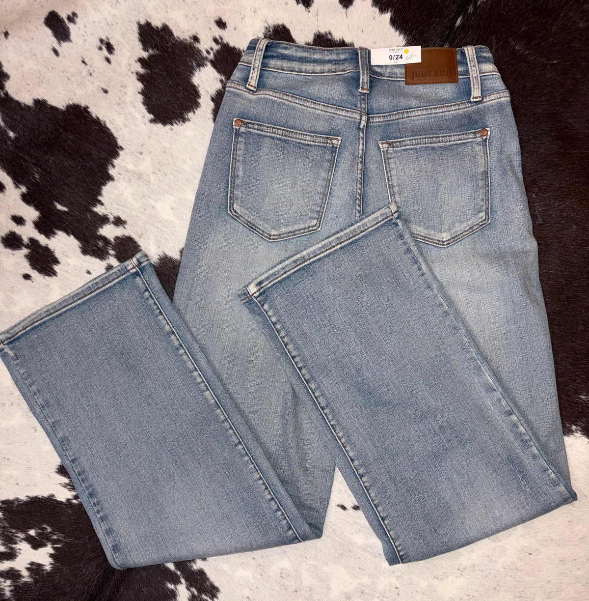 Knee Patch Straight Jeans
