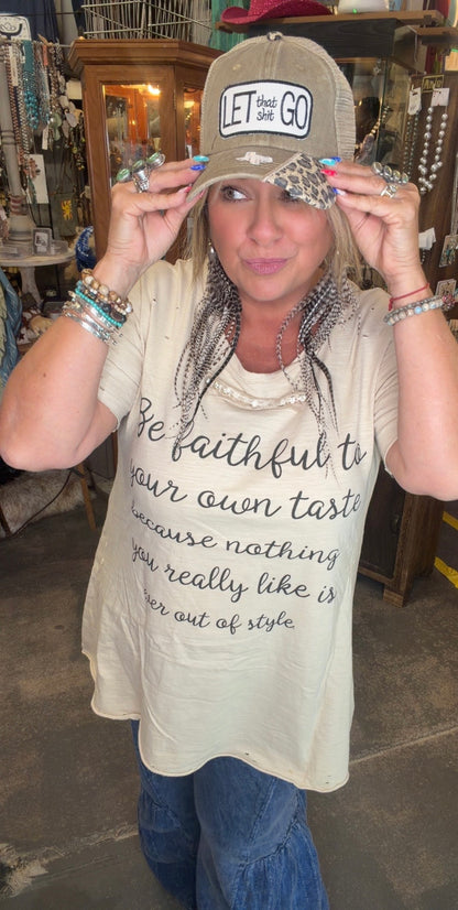 Rhinestone Tee- Be Faithful